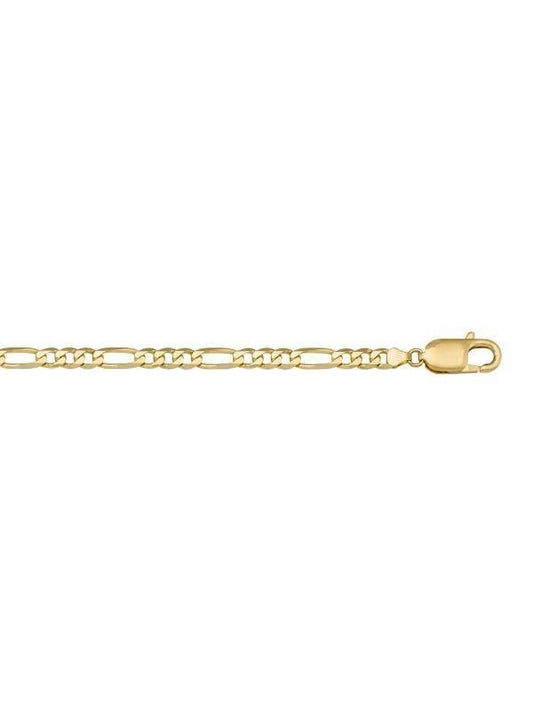 10k, 14k Yellow Gold Figaro Link 5.7 mm Italian Bracelet
