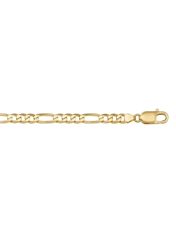 10k, 14k, 18k Yellow Gold Figaro Link 7.8 mm Italian Bracelet