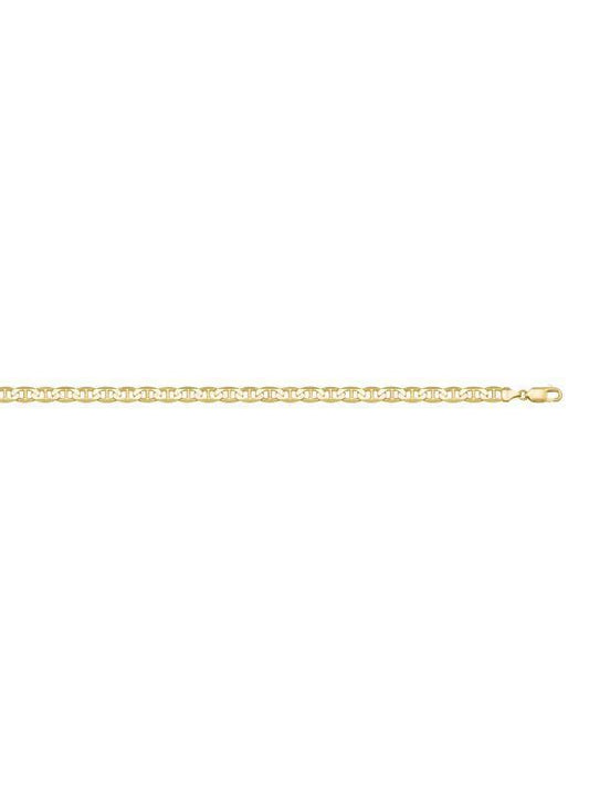 10, 14 Karat Yellow Gold Flat Anchor 2.6 mm Italian Bracelet