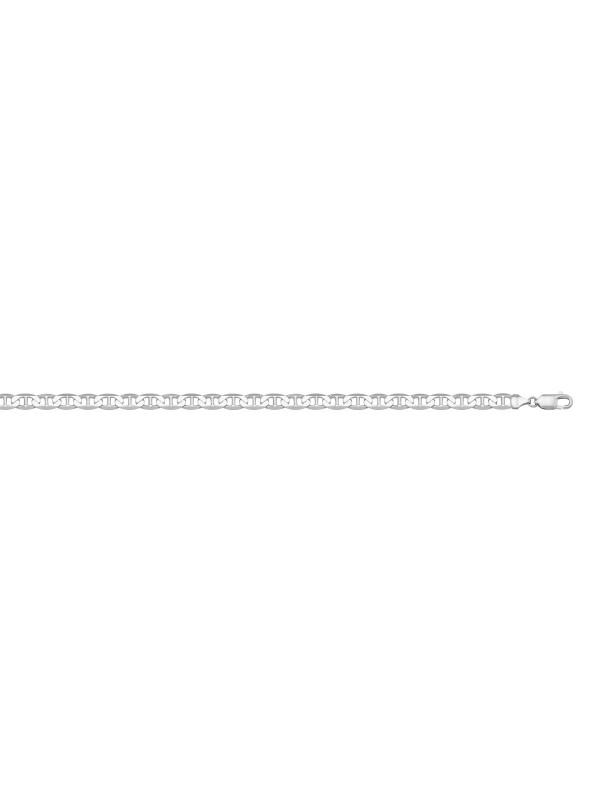 10, 14, 18 Karat White Gold Flat Anchor Link 2.6 mm Italian Bracelet