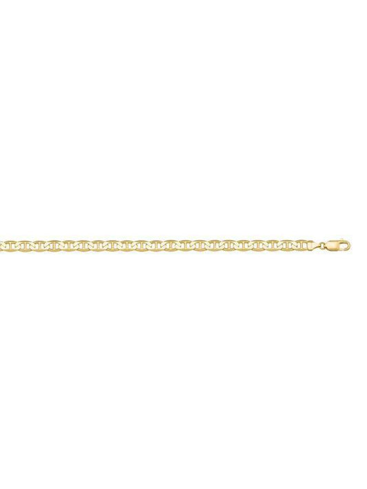 10, 14 Karat Yellow Gold Flat Anchor 3.0 mm Italian Bracelet