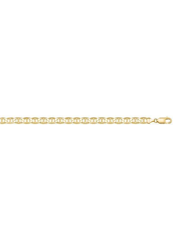 10, 14 Karat Yellow Gold Flat Anchor 3.5 mm Italian Bracelet