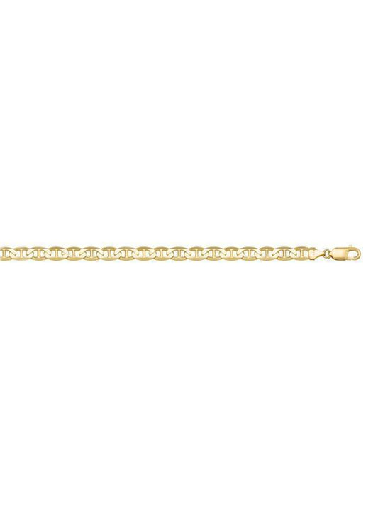 10, 14 Karat Yellow Gold Flat Anchor 3.5 mm Italian Bracelet