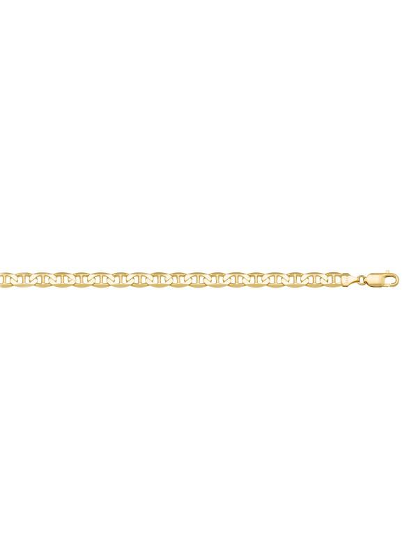10, 14, 18 Karat Yellow Gold Flat Anchor 3.5 mm Italian Bracelet