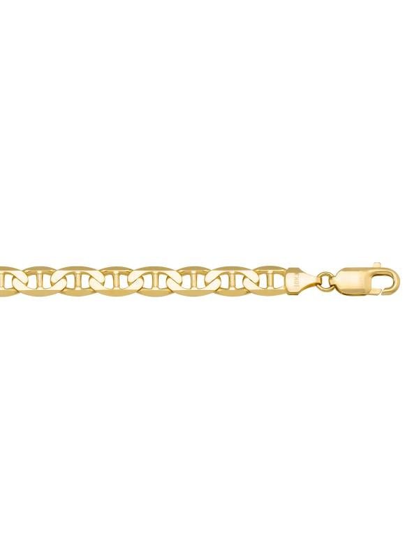 10k, 14k, 18k Yellow Gold Flat Anchor 7.0 mm Italian Bracelet