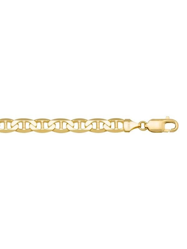 10k, 14k, 18k Yellow Gold Flat Anchor 7.5 mm Italian Bracelet