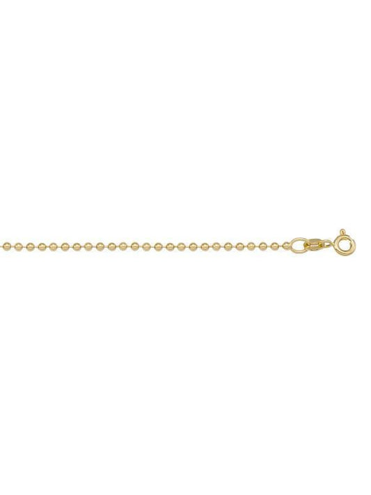 14k Yellow Bead 1.2 mm Italian Chain