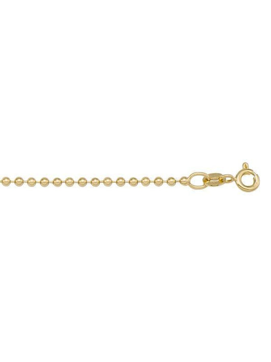 14k Yellow Gold Bead 1.8 mm Italian Chain