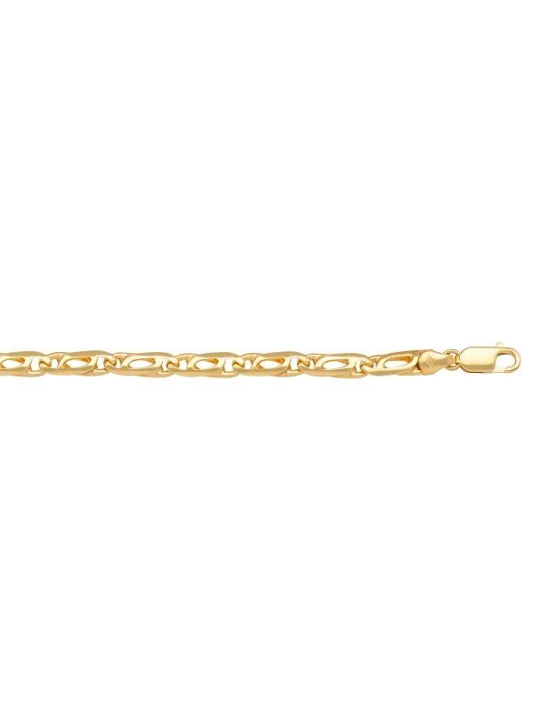 10k, 14k, 18k Yellow Gold Tiger Eye 3.5 mm Italian Bracelet