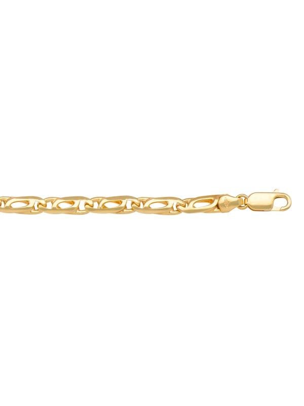 10k, 14k, 18k Yellow Gold Tiger Eye 4.5 mm Italian Bracelet