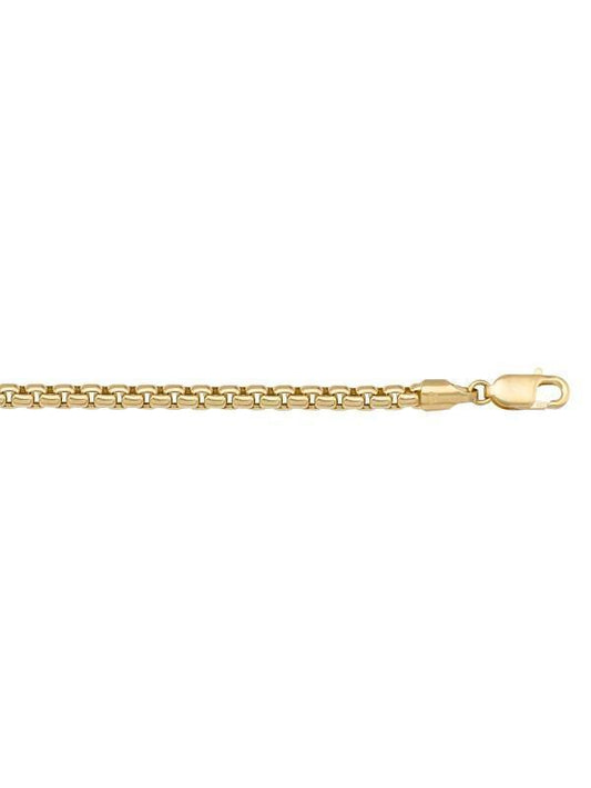 10k, 14k Yellow Gold Hollow Box 3.6 mm Italian Chain