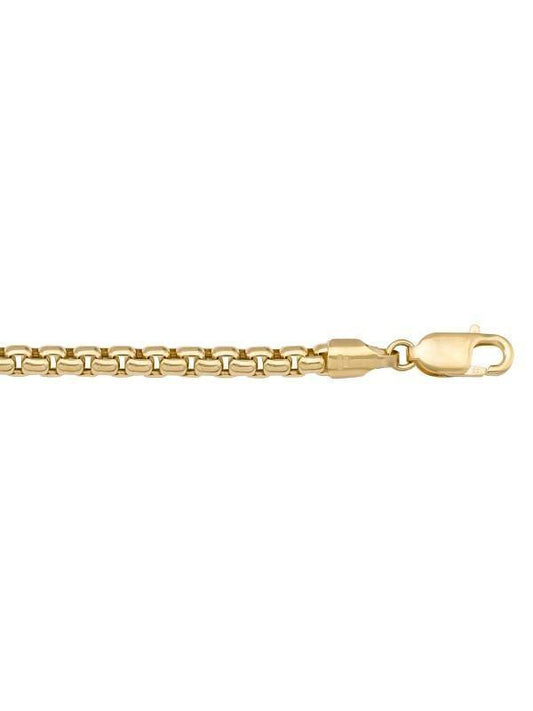14k Yellow Gold Hollow Box 5.0 mm Italian Bracelet