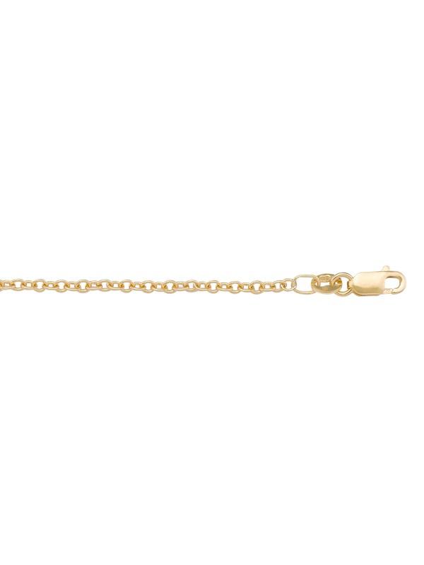10k, 14k, 18k Yellow Gold Open Cable 1.5 mm Italian Chain