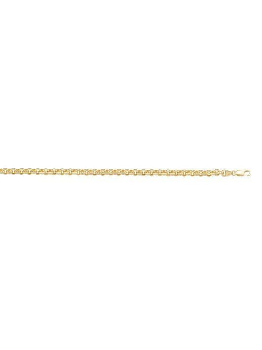10k, 14k Yellow Gold Hollow Rolo 2.9 mm Italian Bracelet
