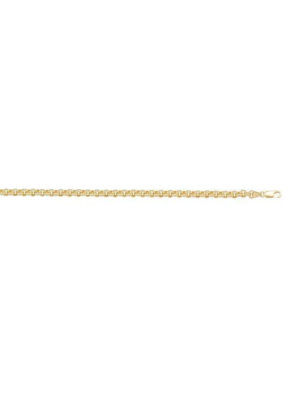 10k, 14k Yellow Gold Hollow Rolo 2.9 mm Italian Chain
