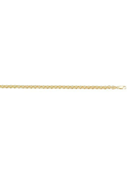 10k, 14k Yellow Gold Hollow Rolo 2.9 mm Italian Chain