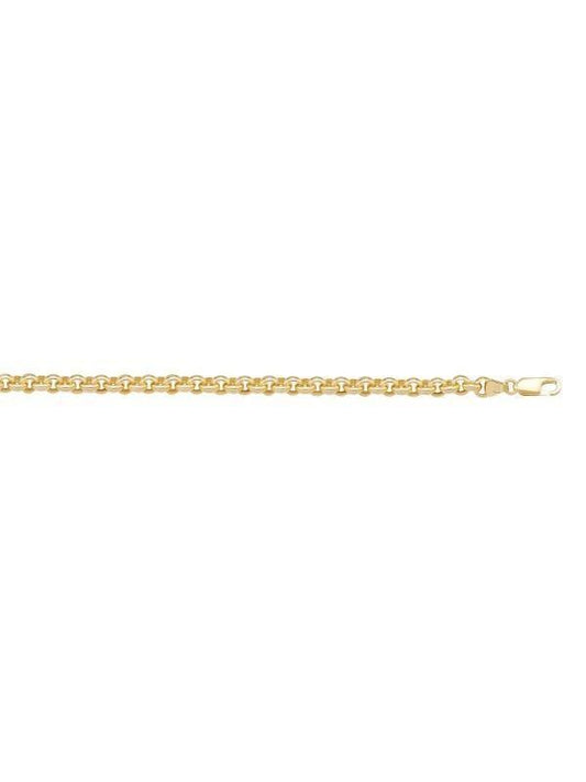 10k, 14k Yellow Gold Hollow Rolo 3.8 mm Italian Bracelet