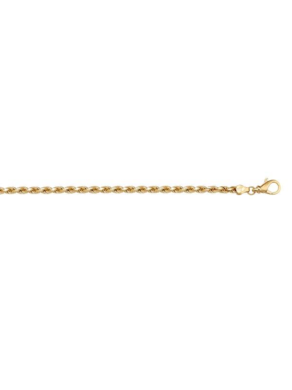 10, 14, 18 Karat Yellow Gold Solid Diamond Cut Rope 1.8 mm Italian Bracelet
