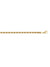 10k, 14k, 18k Yellow Gold Solid Diamond Cut Rope 2.3 mm Italian Chain