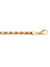 14k, 18k Yellow Gold Solid Diamond Cut Rope 5.0 mm Italian Bracelet