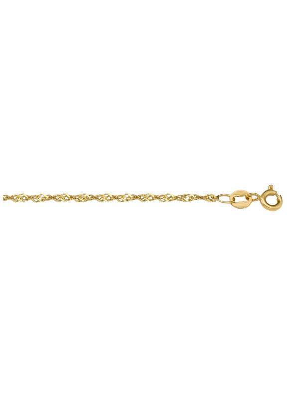 10k Yellow Gold 1.3 mm Singapore Light Gold Plated Italian Chain
