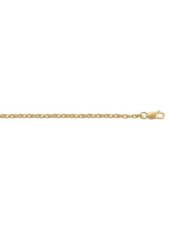 10k Yellow Gold Loose Rope 2.0 mm Light Gold Plated Italian Chain
