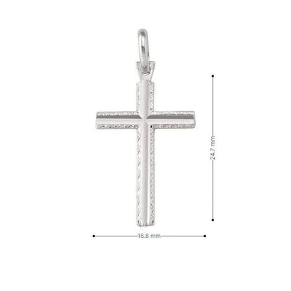 10, 14, 18 Karat White Gold Religious Classic Italian Cross