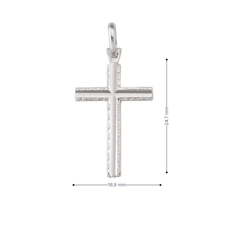 10, 14, 18 Karat White Gold Religious Classic Italian Cross