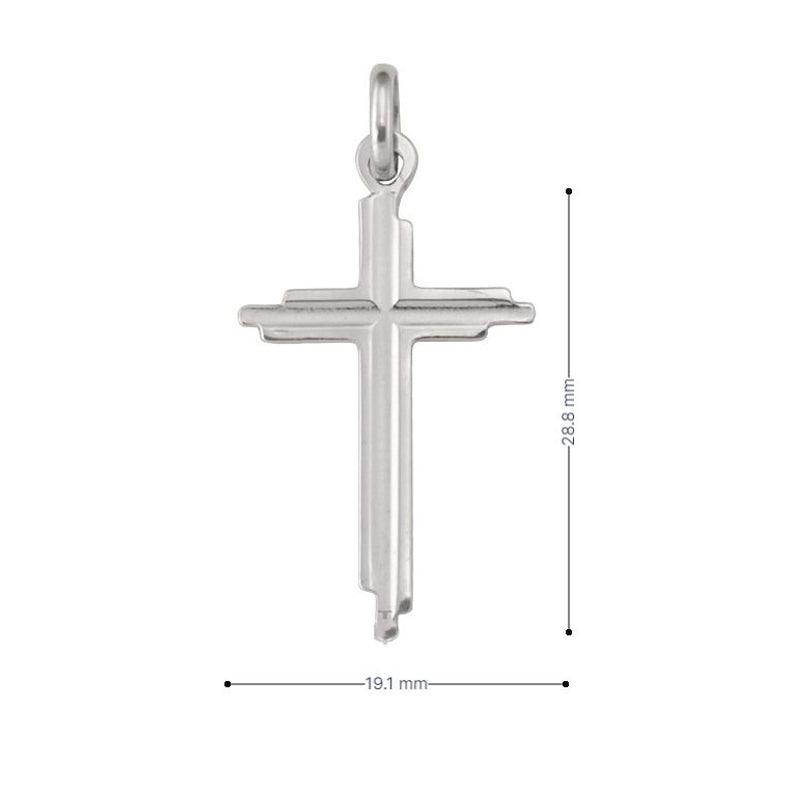 10, 14, 18 Karat White Gold Religious Classic Italian Cross