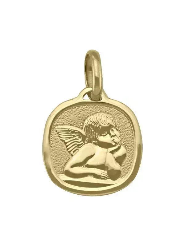 10, 14 Karat Yellow Gold Solid Angel Medallion