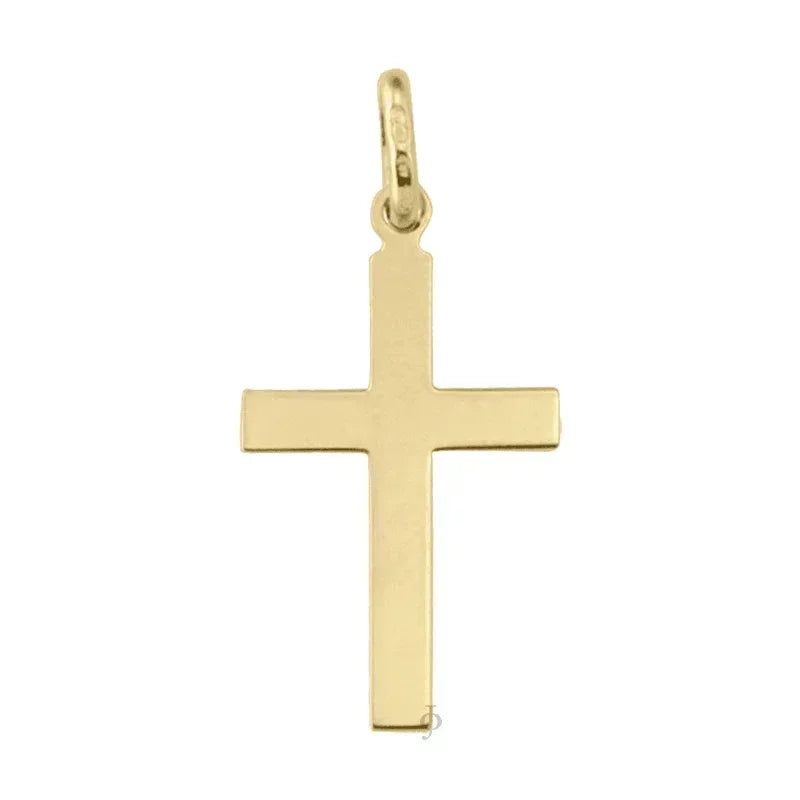 10, 14 Karat Yellow Gold Religious Italian Classic Flat Cross