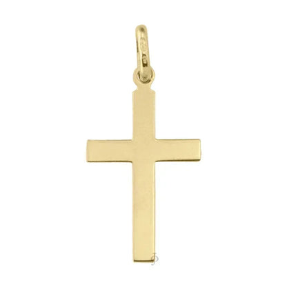 10, 14 Karat Yellow Gold Religious Italian Classic Flat Cross