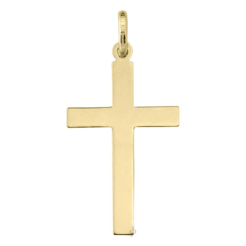 Flat gold cross on sale pendant