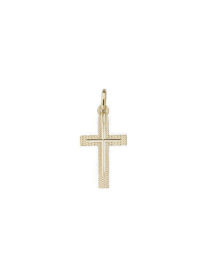 14 Karat Yellow Gold Religious Italian Cross in Cross Pendant