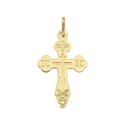 10, 14 Karat Yellow Gold Religious Classic Italian Catholic Cross