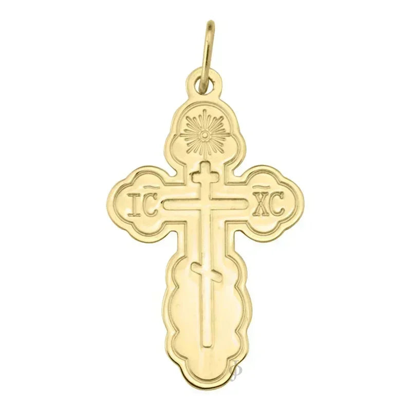 10, 14 Karat Yellow Gold Religious Classic Italian Catholic Cross
