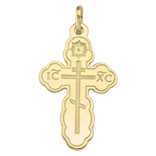 10, 14 Karat Yellow Gold Religious Classic Italian Catholic Cross