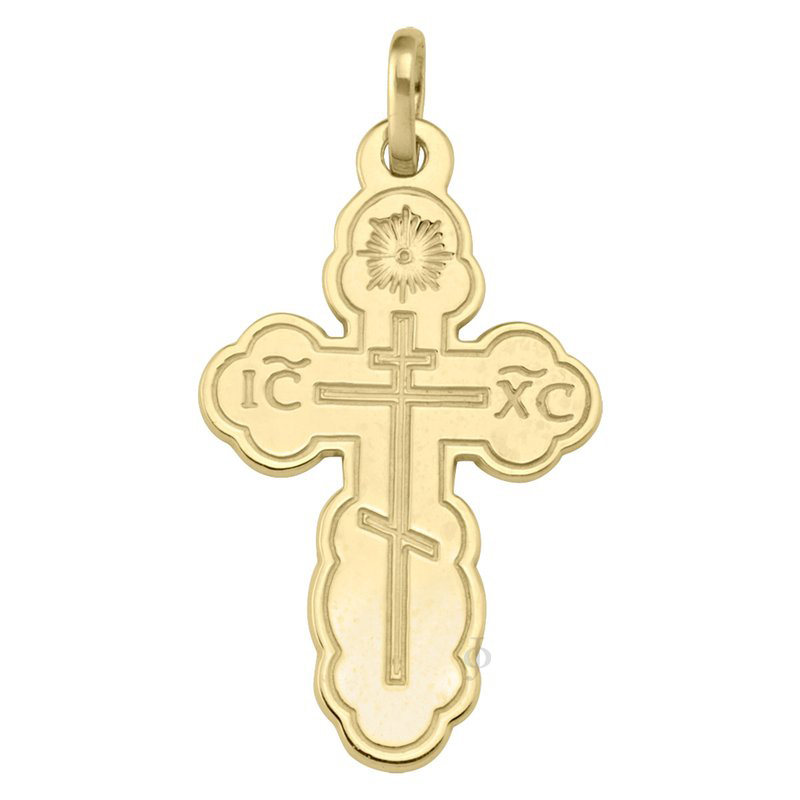 10, 14, 18 Karat Yellow Gold Religious Classic Italian Catholic Cross
