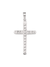 18k White Gold Religious Classic Italian Cross With CZ Stone