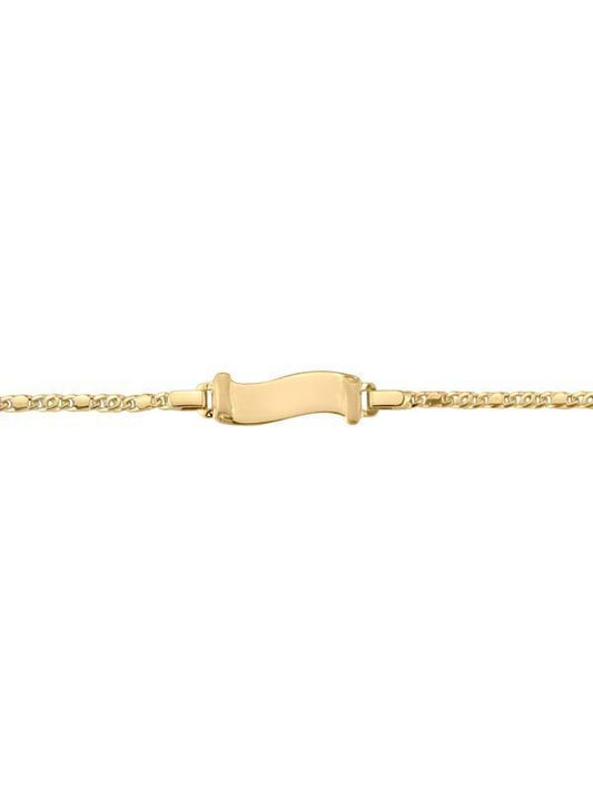 10, 14 Karat Yellow Gold 2.3 mm Italian Baby Id Bracelet