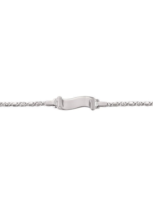 10, 14 Karat White Gold 2.3 mm Italian Baby Id Bracelet
