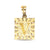 Initial Letter V Square Pendant in 10K Yellow Gold