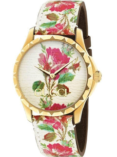 Gucci G Timeless Leather Strap Women s Watch YA1264084 Obsessions Jewellery