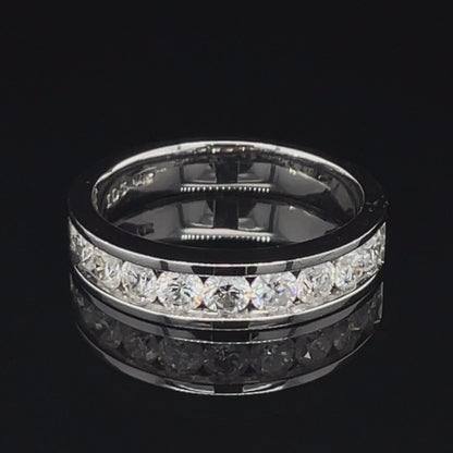 14K White Gold 1.00CT Ten Diamond Anniversary Band
