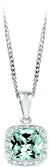 March Birthstone Pendant with Diamond Accent set in Sterling Silver