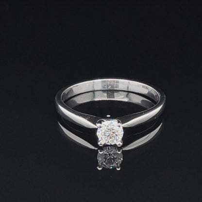 14K White Gold 0.26CT Lab Grown Diamond Solitaire Ring
