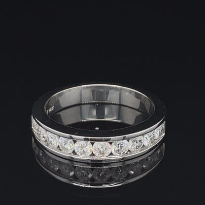 14K White Gold 0.75CT Nine Diamond Anniversary Band