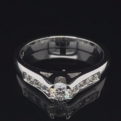 14K White Gold 0.29CT Diamond Solitaire Engagement Ring