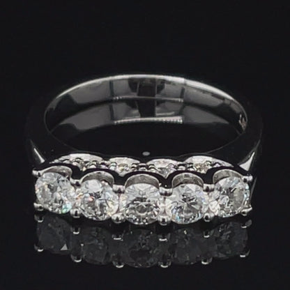 0.90 Ct TDW Diamond 14K White Gold Anniversary Band