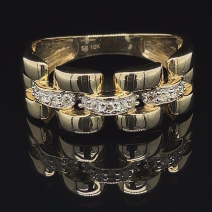 10K Yellow Gold 0.15TDW Diamond Imperial Men's Ring